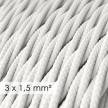 Large section electric cable 3x1,50 twisted - covered by rayon White TM01