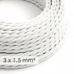 Large section electric cable 3x1,50 twisted - covered by rayon White TM01