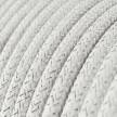 RL01 White Glitter Round Rayon Electrical Fabric Cloth Cord Cable