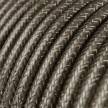 RL03 Dark Grey Glitter Round Rayon Electrical Fabric Cloth Cord Cable