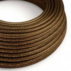 RL13 Brown Glitter Round Rayon Electrical Fabric Cloth Cord Cable