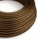 RL13 Brown Glitter Round Rayon Electrical Fabric Cloth Cord Cable