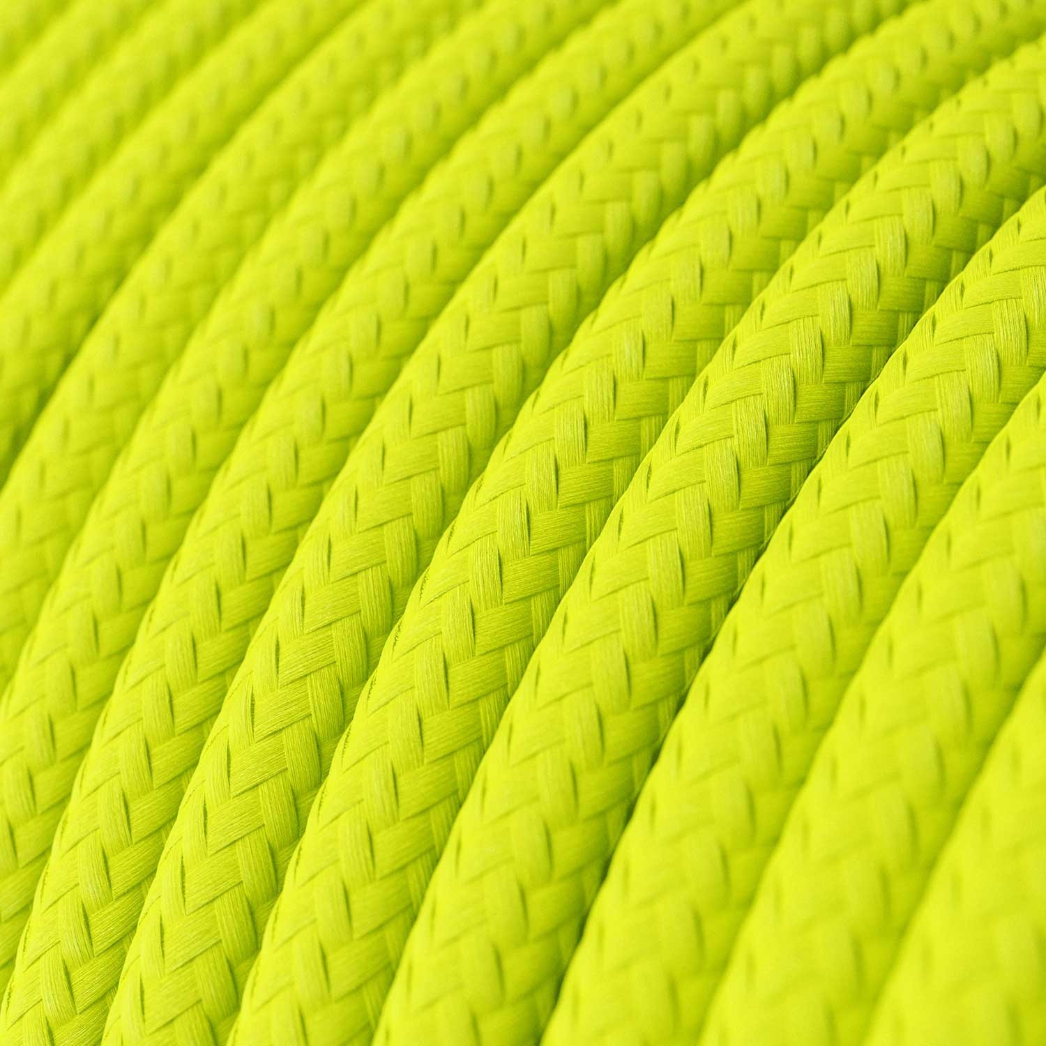 RF10 Neon Yellow Round Rayon Electrical Fabric Cloth Cord Cable