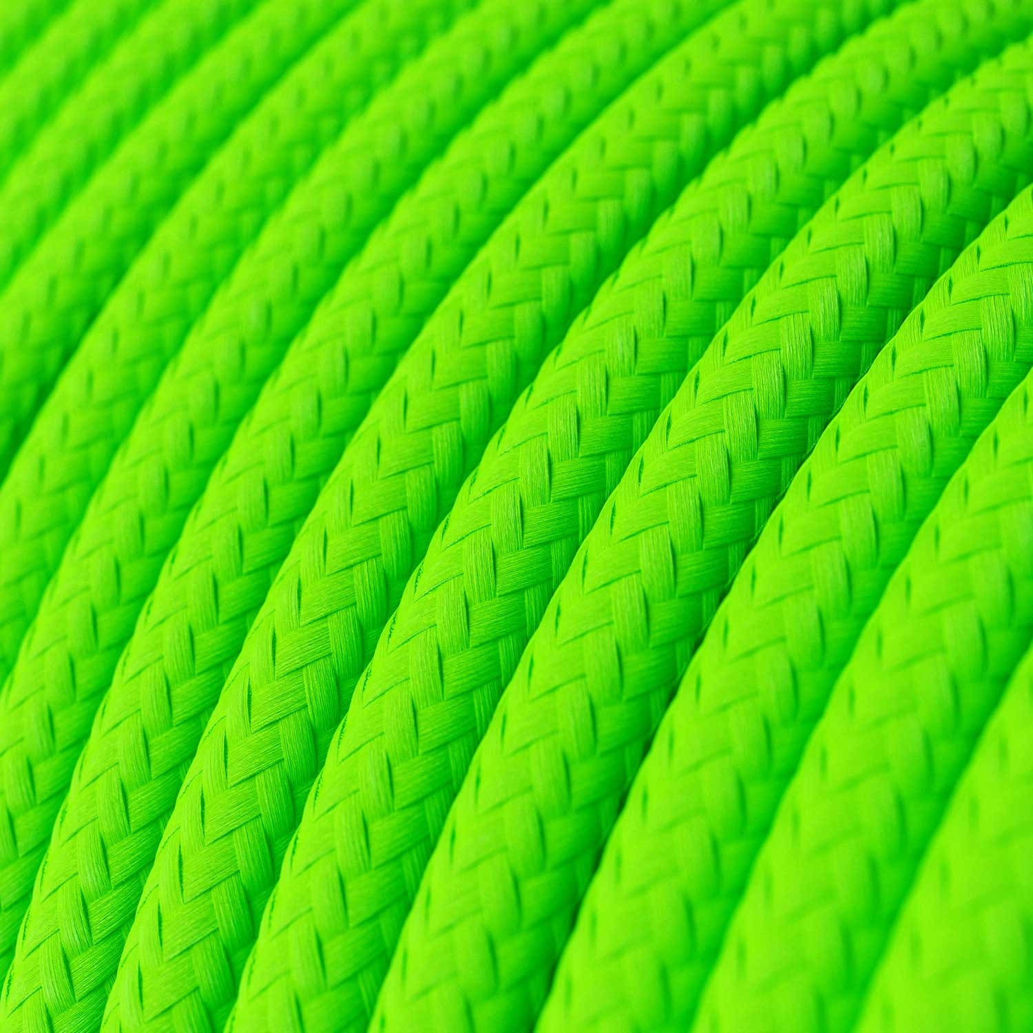 RF06 Neon Green Round Rayon Electrical Fabric Cloth Cord Cable