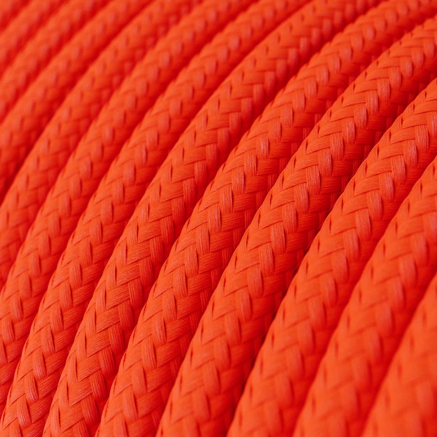 RF15 Neon Orange Round Rayon Electrical Fabric Cloth Cord Cable