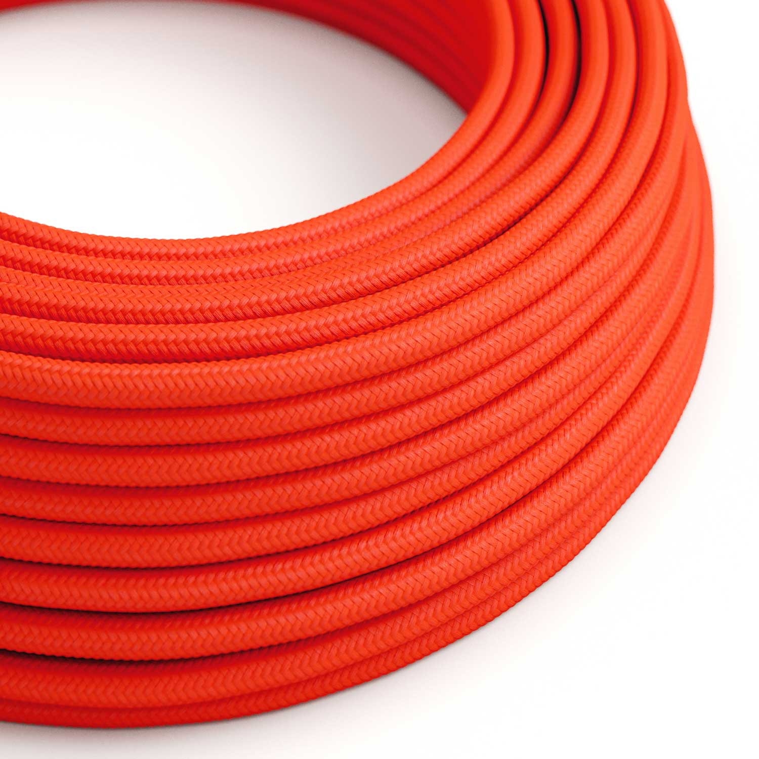 RF15 Neon Orange Round Rayon Electrical Fabric Cloth Cord Cable