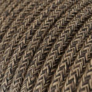 RN04 Natural Brown Round Linen Electrical Fabric Cloth Cord Cable