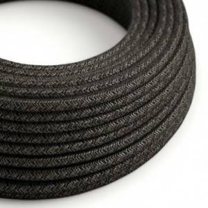 RN03 Natural Anthracite Round Linen Electrical Fabric Cloth Cord Cable