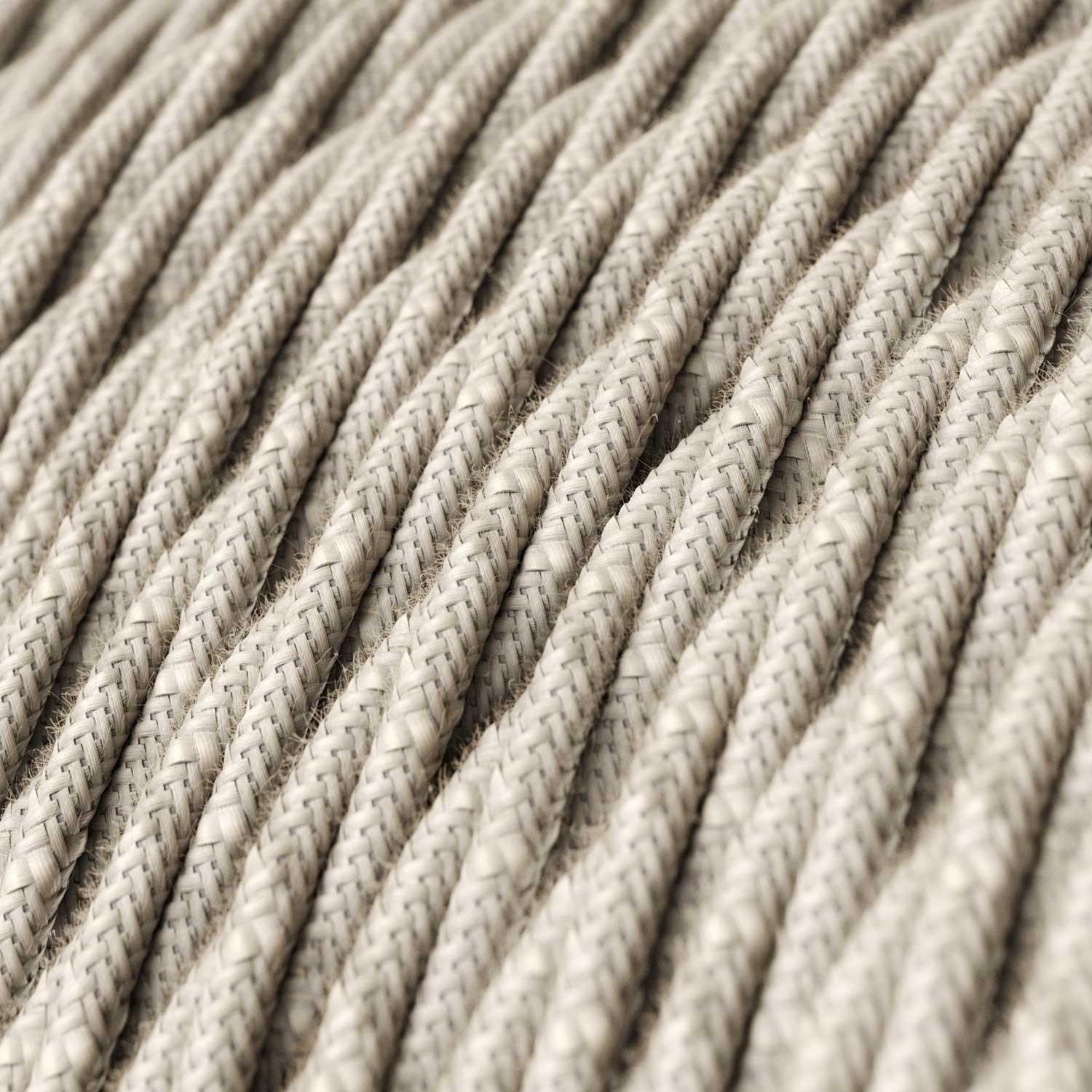 TN01 Natural Neutral Twisted Linen Electrical Fabric Cloth Cord Cable