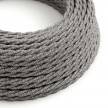 TN02 Natural Grey Twisted Linen Electrical Fabric Cloth Cord Cable