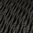 TN03 Natural Anthracite Twisted Linen Electrical Fabric Cloth Cord Cable