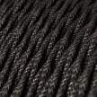 TN03 Natural Anthracite Twisted Linen Electrical Fabric Cloth Cord Cable