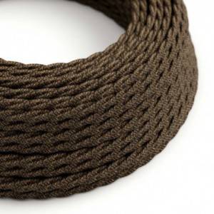 TN04 Natural Brown Twisted Linen Electrical Fabric Cloth Cord Cable