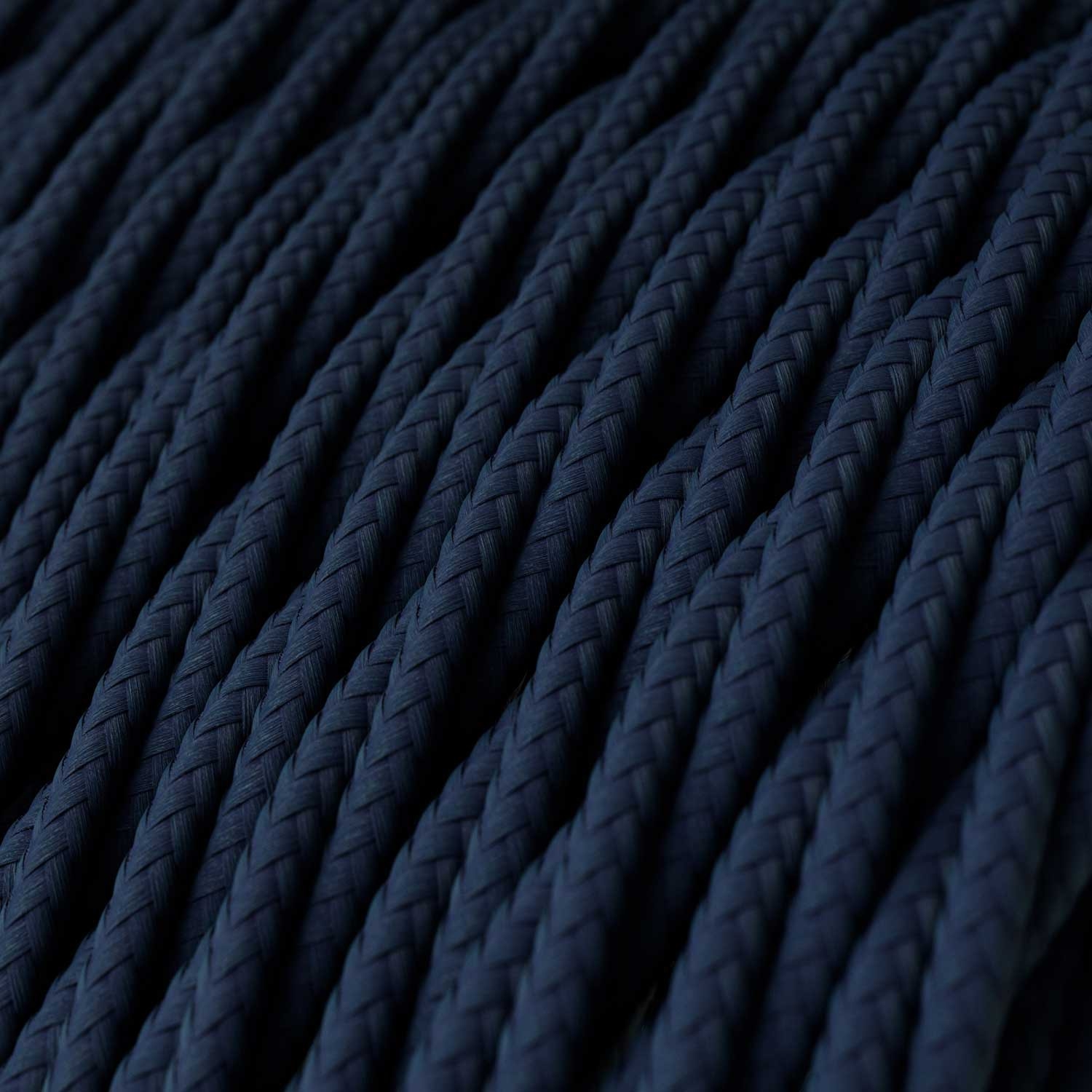 TM20 Dark Blue Solid Twisted Linen Electrical Fabric Cloth Cord Cable