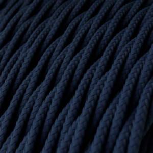 TM20 Dark Blue Solid Twisted Linen Electrical Fabric Cloth Cord Cable