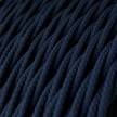 TM20 Dark Blue Solid Twisted Linen Electrical Fabric Cloth Cord Cable