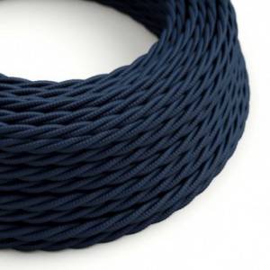 TM20 Dark Blue Solid Twisted Linen Electrical Fabric Cloth Cord Cable