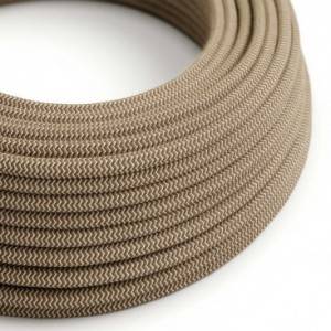 RD73 Colored Bark ZigZag Round Linen & Cotton Electrical Fabric Cloth Cord Cable
