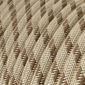 RD53 Colored Bark Stripes Round Linen & Cotton Electrical Fabric Cloth Cord Cable