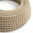 RD53 Colored Bark Stripes Round Linen & Cotton Electrical Fabric Cloth Cord Cable