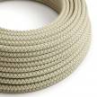 RD62 Green Thyme CrissCross Round Linen & Cotton Electrical Fabric Cloth Cord Cable