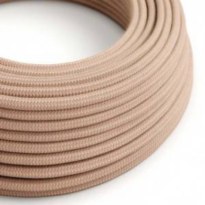 RD71 Ancient Pink ZigZag Round Linen & Cotton Electrical Fabric Cloth Cord Cable
