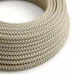 RD64 Anthracite CrissCross Round Linen & Cotton Electrical Fabric Cloth Cord Cable