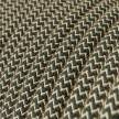 RD74 Anthracite ZigZag Round Linen & Cotton Electrical Fabric Cloth Cord Cable