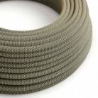 RD74 Anthracite ZigZag Round Linen & Cotton Electrical Fabric Cloth Cord Cable