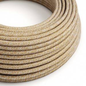 RS82 Russet Tweed Round Cotton, Linen & Glitter Electrical Fabric Cloth Cord Cable