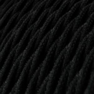 TC04 Black Twisted Cotton Electrical Fabric Cloth Cord Cable