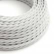 TC01 White Twisted Cotton Electrical Fabric Cloth Cord Cable