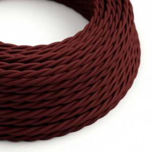 TM19 Burgundy Twisted Rayon Electrical Fabric Cloth Cord Cable