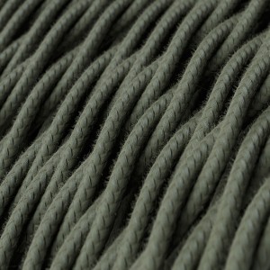 TC63 Green Grey Twisted Cotton Electrical Fabric Cloth Cord Cable