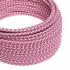 RX00 Pixel Fuchsia Round Rayon Electrical Fabric Cloth Cord Cable