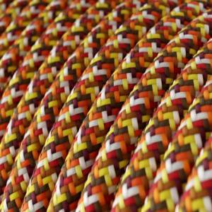 RX01 Pixel Orange Round Rayon Electrical Fabric Cloth Cord Cable