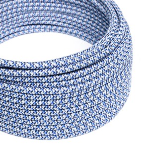 RX03 Pixel Turquoise Round Rayon Electrical Fabric Cloth Cord Cable
