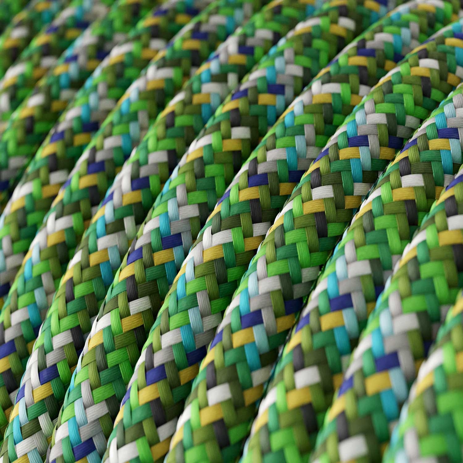 RX05 Pixel Green Round Rayon Electrical Fabric Cloth Cord Cable