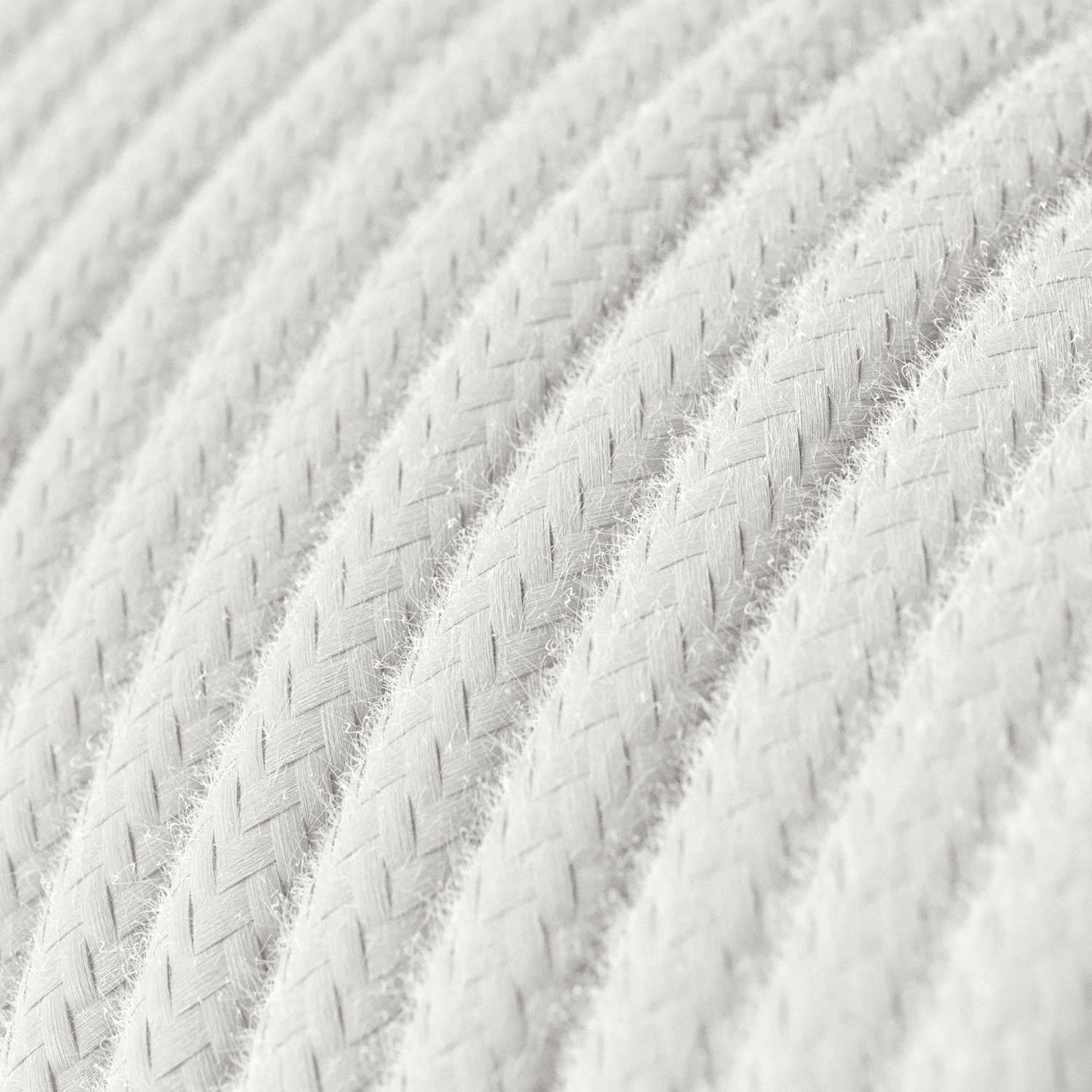 RC01 White Round Cotton Electrical Fabric Cloth Cord Cable