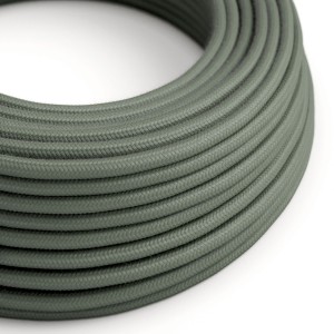 RC63 Green Grey Round Cotton Electrical Fabric Cloth Cord Cable