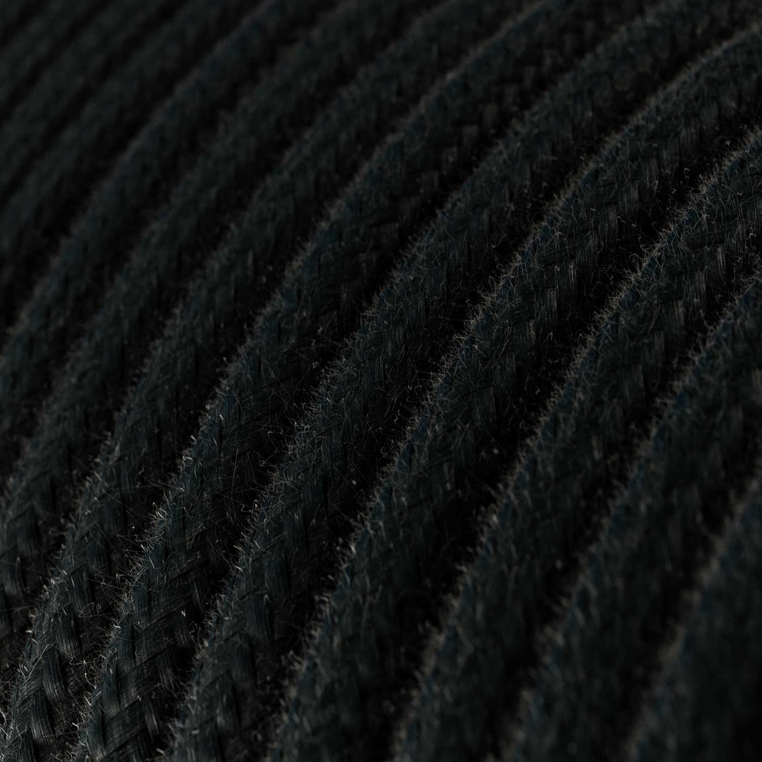 RC04 Black Solid Round Cotton Electrical Fabric Cloth Cord Cable
