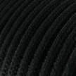 RC04 Black Solid Round Cotton Electrical Fabric Cloth Cord Cable