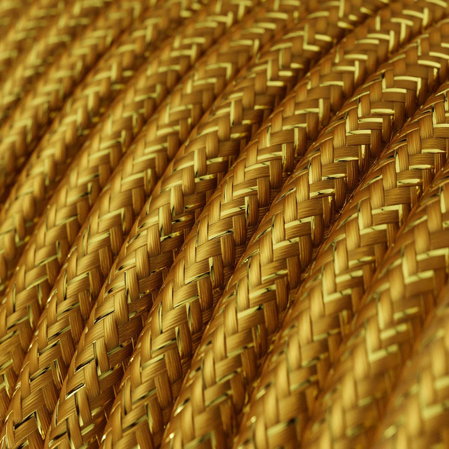 RL05 Gold Glitter Round Rayon Electrical Fabric Cloth Cord Cable