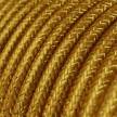 RL05 Gold Glitter Round Rayon Electrical Fabric Cloth Cord Cable