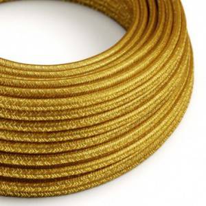 RL05 Gold Glitter Round Rayon Electrical Fabric Cloth Cord Cable