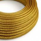 RL05 Gold Glitter Round Rayon Electrical Fabric Cloth Cord Cable