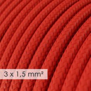 Large section electric cable 3x1,50 round - covered by rayon Red RM09