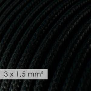 Large section electric cable 3x1,50 round - covered by rayon Black RM04