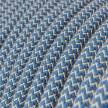RD75 Steward Blue ZigZag Round Cotton & Linen Electrical Fabric Cloth Cord Cable