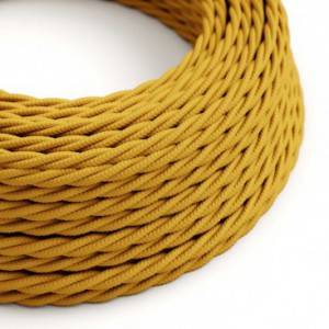 TM25 Mustard Twisted Rayon Electrical Fabric Cloth Cord Cable